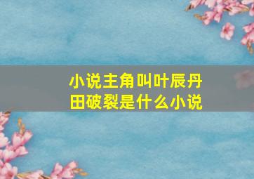 小说主角叫叶辰丹田破裂是什么小说