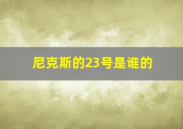 尼克斯的23号是谁的