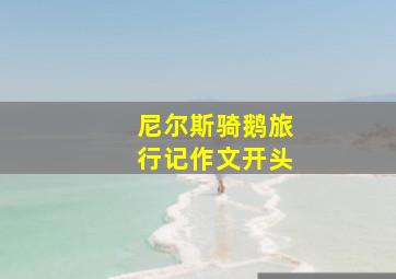 尼尔斯骑鹅旅行记作文开头