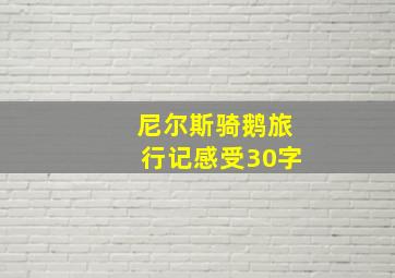 尼尔斯骑鹅旅行记感受30字