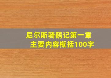 尼尔斯骑鹅记第一章主要内容概括100字