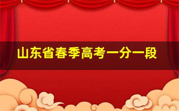 山东省春季高考一分一段