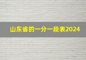 山东省的一分一段表2024