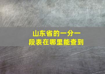 山东省的一分一段表在哪里能查到