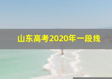 山东高考2020年一段线