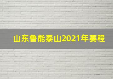 山东鲁能泰山2021年赛程