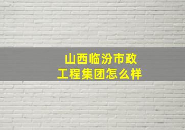 山西临汾市政工程集团怎么样