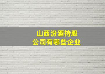 山西汾酒持股公司有哪些企业