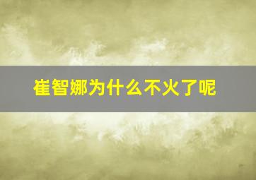 崔智娜为什么不火了呢