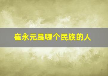 崔永元是哪个民族的人