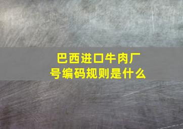 巴西进口牛肉厂号编码规则是什么