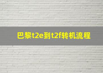 巴黎t2e到t2f转机流程