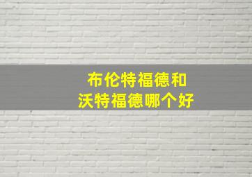 布伦特福德和沃特福德哪个好