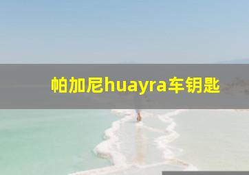 帕加尼huayra车钥匙