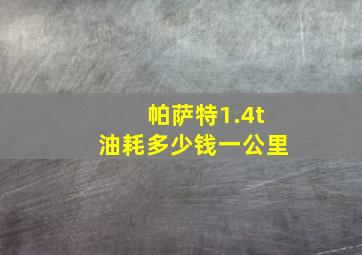 帕萨特1.4t油耗多少钱一公里