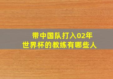 带中国队打入02年世界杯的教练有哪些人