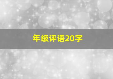 年级评语20字