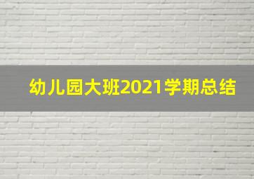 幼儿园大班2021学期总结