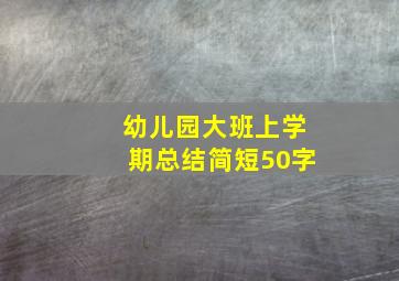 幼儿园大班上学期总结简短50字