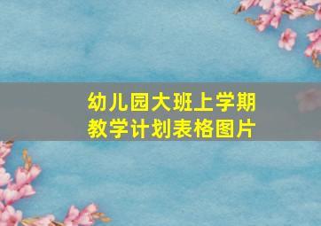 幼儿园大班上学期教学计划表格图片