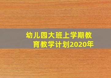 幼儿园大班上学期教育教学计划2020年