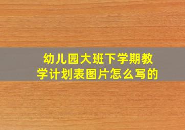 幼儿园大班下学期教学计划表图片怎么写的