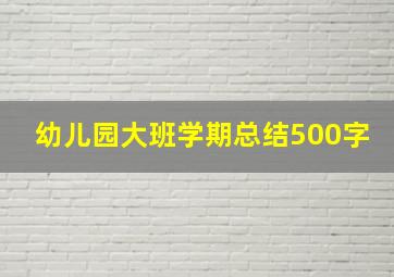 幼儿园大班学期总结500字