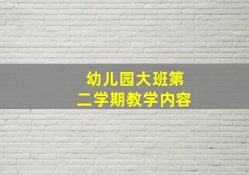 幼儿园大班第二学期教学内容