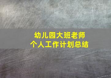 幼儿园大班老师个人工作计划总结