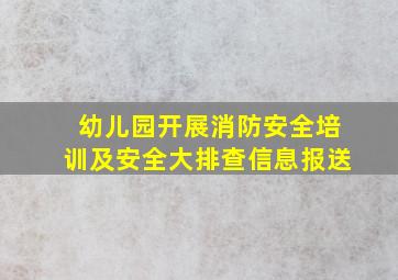 幼儿园开展消防安全培训及安全大排查信息报送