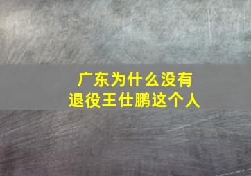 广东为什么没有退役王仕鹏这个人