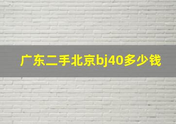 广东二手北京bj40多少钱