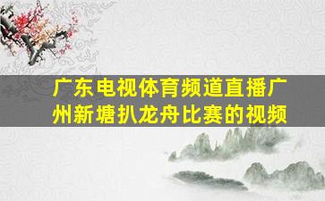 广东电视体育频道直播广州新塘扒龙舟比赛的视频