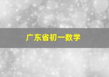 广东省初一数学