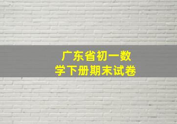 广东省初一数学下册期末试卷