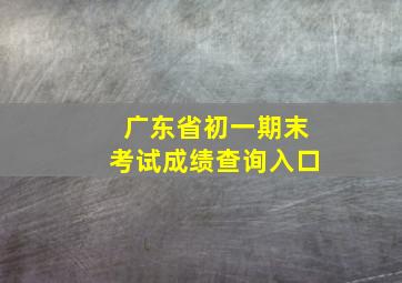 广东省初一期末考试成绩查询入口