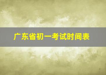 广东省初一考试时间表