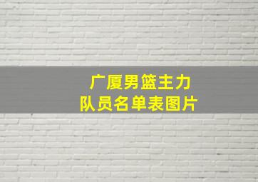 广厦男篮主力队员名单表图片