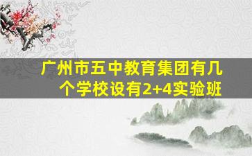 广州市五中教育集团有几个学校设有2+4实验班