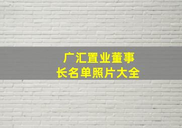 广汇置业董事长名单照片大全