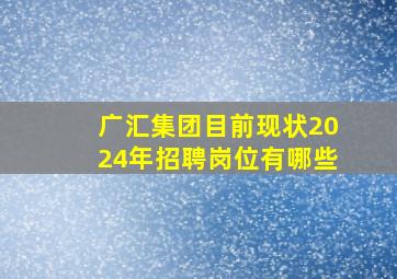 广汇集团目前现状2024年招聘岗位有哪些