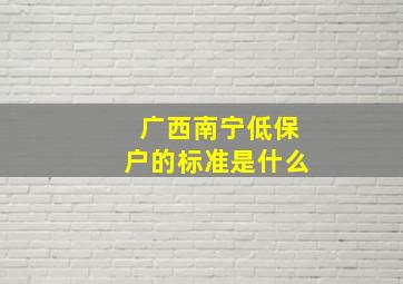 广西南宁低保户的标准是什么