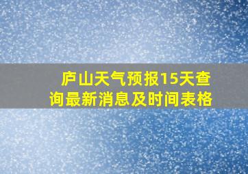 庐山天气预报15天查询最新消息及时间表格