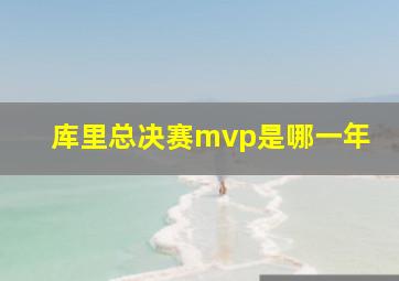 库里总决赛mvp是哪一年