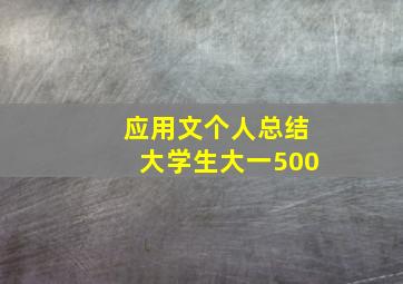 应用文个人总结大学生大一500