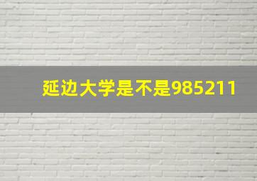 延边大学是不是985211