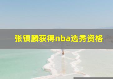 张镇麟获得nba选秀资格