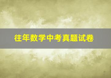 往年数学中考真题试卷