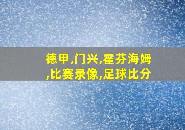 德甲,门兴,霍芬海姆,比赛录像,足球比分