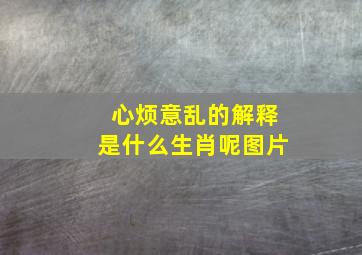 心烦意乱的解释是什么生肖呢图片